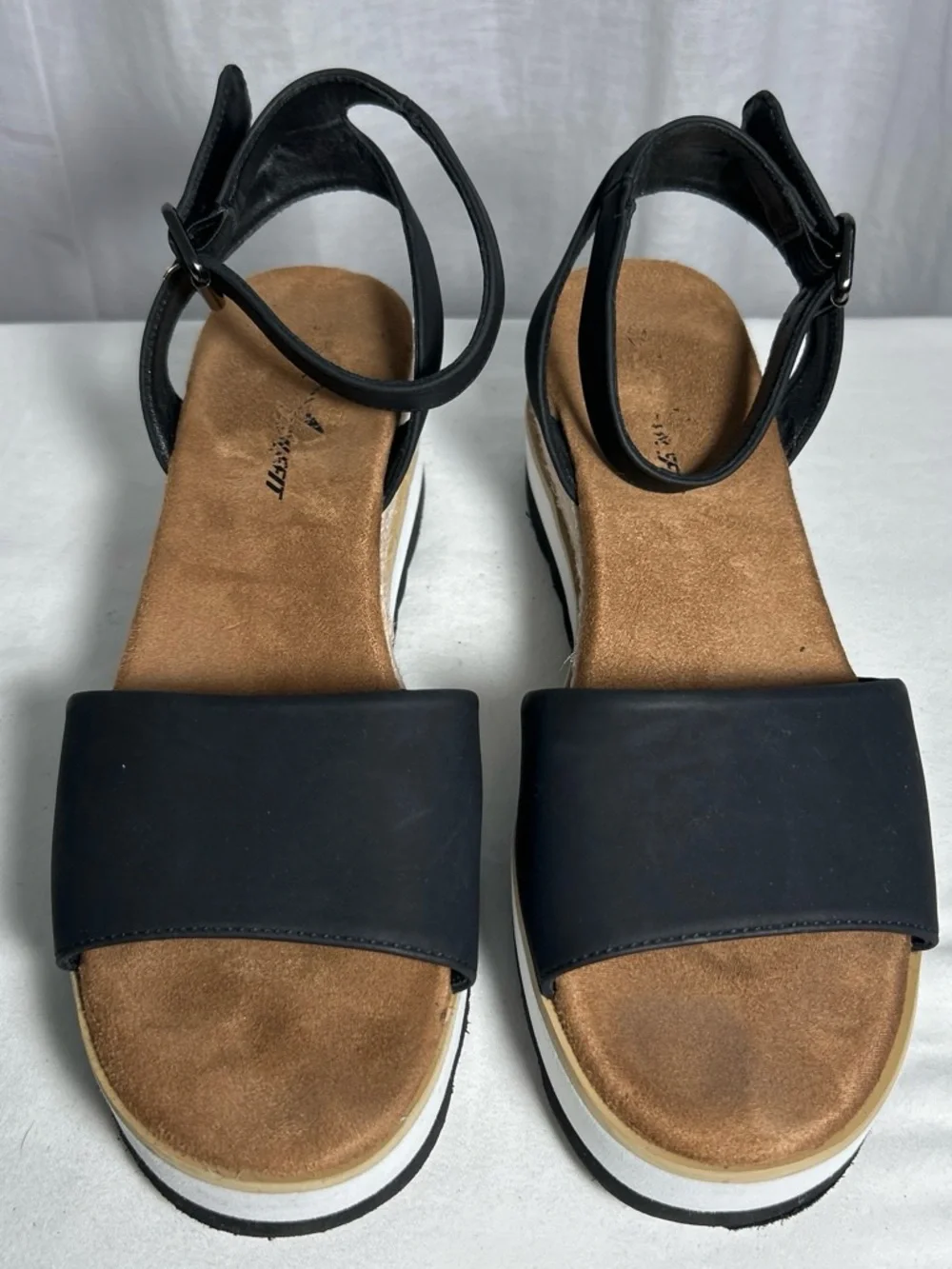 Women’s Black Platform Espadrille Sandals with Ankle Strap